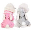 New Dog Clothes Pet Polyester-cotton Hooded Jacket Dog Warm Winter Thickening Jumpsuit 4-legged Grey Pink Clothes Costume #y