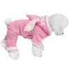 New Dog Clothes Pet Polyester-cotton Hooded Jacket Dog Warm Winter Thickening Jumpsuit 4-legged Grey Pink Clothes Costume #y
