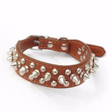Transer Pet Dog Supplies PU Leather Punk Rivet Spiked Dog Collar Pet Collars For Small Dog Cat 80124