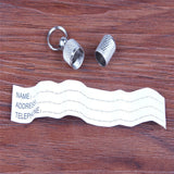 Transer Pet Supply Silver Aluminum Alloy Pet Dog Cat ID Tags Collar Attached Address Label Empty Tube 80103