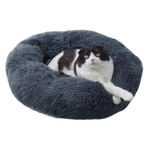 Warm Fleece Dog Bed Round Pet Lounger Cushion For Large Dogs Cat Winter Dog Kennel Christmas Puppy Mat