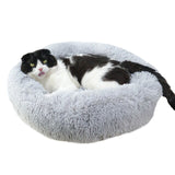 Warm Fleece Dog Bed Round Pet Lounger Cushion For Large Dogs Cat Winter Dog Kennel Christmas Puppy Mat