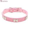 Transer Pet Dog Supplies Alligator PU Leather Bone Pet Necklace Accessory Pet Supply Dog Collar For Small Medium Dog 80124