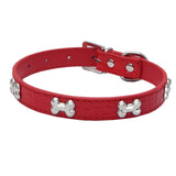 Transer Pet Dog Supplies Alligator PU Leather Bone Pet Necklace Accessory Pet Supply Dog Collar For Small Medium Dog 80124